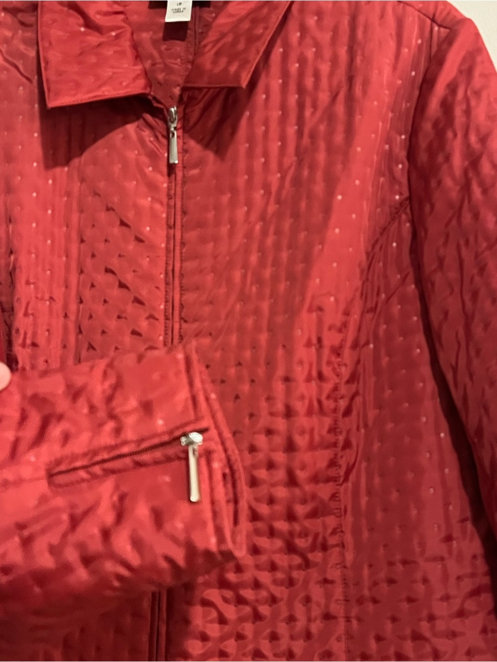 Talbots Plus Size 18 Red Long Sleeve Zip LIGHTWEIGHT Jacket - Picture 2 of 8